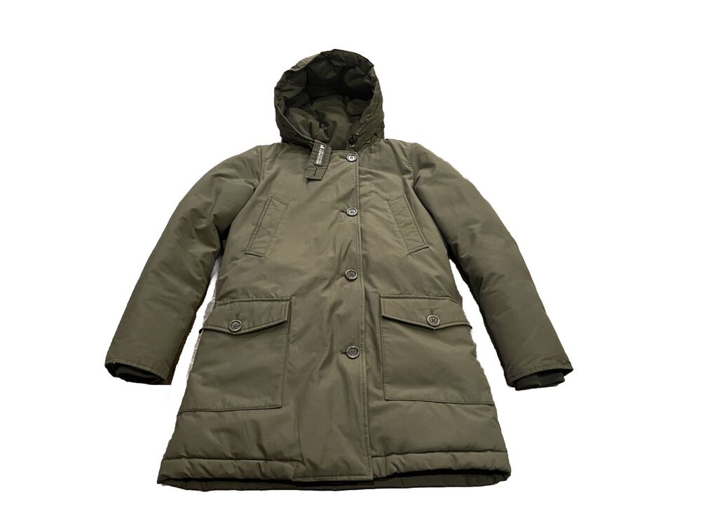 Vintage Woolrich John Rich Bros Green Womens Duck Down Insulated Parka Jacket XS